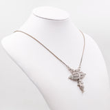 Vintage 8 Karat Weißgold 3.50 Karat Diamant-Halskette, 60er Jahre