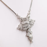 Vintage 8 Karat Weißgold 3.50 Karat Diamant-Halskette, 60er Jahre