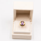 Vintage Ring aus 18 Karat Gelbgold mit 5 Karat Amethyst, 70er/80er Jahre