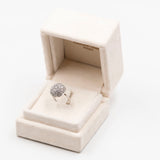 Vintage-Kuppelring aus 14-karätigem Weißgold und Diamant (1,80 ctw), 70er Jahre