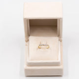 Anello vintage a riviera in oro giallo 14K con diamanti di taglio brillante (0.30ctw ca.), anni '70