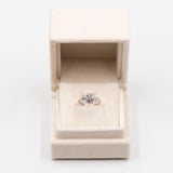 Bague vintage en or blanc 18 carats avec diamants taille brillant (environ 0.30 ct au total), années 60