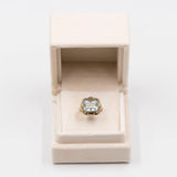 Anello vintage in oro giallo 8K con acquamarina (5ct ca.), anni '70