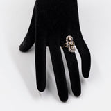 Anello vintage in stile antico in oro giallo 18K e argento con diamanti di taglio rosa