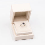 Anello vintage in platino con diamante nero (0,80ct) e diamanti (0,30ctw)