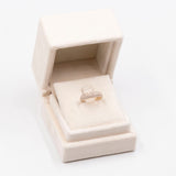 Anello vintage a veretta in oro giallo 18k con pavé di diamanti (1ctw)
