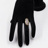 Anello vintage da cocktail in oro giallo 8k con quarzo rosa