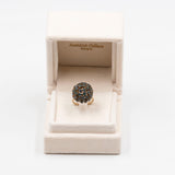 Vintage-Ring aus 10-karätigem Gelbgold mit Saphiren, 70er Jahre