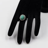 Vintage 14k white gold ring with emerald (4ct) and diamonds (0,50ctw), 70s
