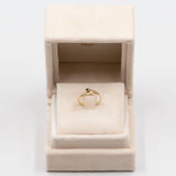 Anello contrarier in oro giallo 18k con diamante e zaffiro, anni '70