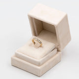 Anello vintage a veretta in oro giallo 14k con diamanti (0,63ctw), anni '70