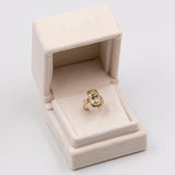 Vintage-Ring aus 14-karätigem Gelbgold mit Diamant (0.30 ct) und Saphir, 70er Jahre