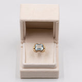 Vintage-Ring aus 14 Karat Gelbgold mit einem Aquamarin von 6.60 Karat, 70er Jahre