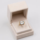 Vintage-Ring aus 14 Karat Gelbgold mit einem Aquamarin von 6.60 Karat, 70er Jahre