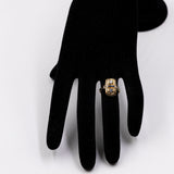 Vintage-Ring aus 14-karätigem Gelbgold mit Diamant (0.30 ct) und Saphir, 70er Jahre