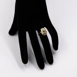 Vintage-Ring aus 14-karätigem Gelbgold mit Diamant (0.30 ct) und Saphir, 70er Jahre