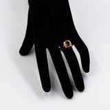 Vintage-Ring aus 14-karätigem Gelbgold mit gelbem Stein und Diamant, 70er Jahre