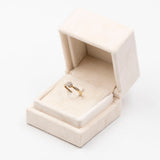 Anello a fiore vintage in oro giallo 9K con diamanti di taglio brillante (0.10ctw ca.)