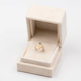 Anello vintage in oro giallo 18k con pasta di vetro blu