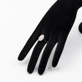 Anello vintage a navette in oro bianco 14k con diamanti (1.07ctw), anni '70