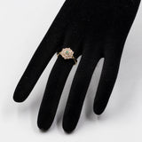 Anello vintage in oro giallo 14k e 18k con diamanti (0,50ctw) e smeraldo