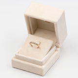 Anello vintage a veretta in oro giallo 9k con diamanti (0,09ct)