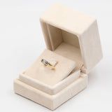 Anello in oro giallo 14k con diamante (0,08ct) e zaffiri (0,12ctw)