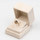 Anello vintage da cocktail in oro giallo 8k con quarzo fumé