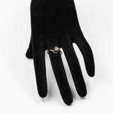 Vintage 9k yellow gold ring with sapphires (0.30ctw approx.) and diamond, year 1988