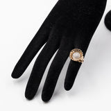 Anillo vintage de oro de 18 quilates con diamantes (0,24 cts), década de 50