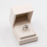 Vintage-Ring aus 14 Karat Weißgold mit einem Gesamtdiamant von 1 Karat, 60er Jahre