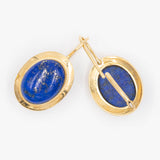 18k yellow gold earrings with lapis lazuli, 70s