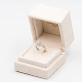 Винтажное кольцо с ромашками из белого золота 14 карат с бриллиантами классической огранки (всего 1 карат), 60-70-е гг.