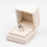 Vintage-Ring aus 14-karätigem Weißgold mit Diamanten im Brillantschliff (0,98 ctw), 60er/70er Jahre