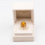 Vintage-Cocktailring aus Gelb- und Roségold mit Citrin (8 Karat), 60er Jahre