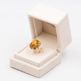 Vintage-Cocktailring aus Gelb- und Roségold mit Citrin (8 Karat), 60er Jahre