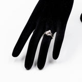 Vintage-Trilogie-Ring aus 14 Karat Weißgold mit Diamanten (insgesamt 0.45 ct), 60er/70er Jahre