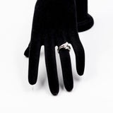 Vintage-Trilogie-Ring aus 14 Karat Weißgold mit Diamanten (insgesamt 0.45 ct), 60er/70er Jahre