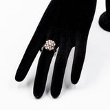 Vintage-Ring aus 14-karätigem Weißgold mit Diamanten im Brillantschliff (0,98 ctw), 60er/70er Jahre