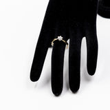 Vintage-Solitärring aus 14-karätigem Gelb- und Weißgold mit Diamant im Brillantschliff von 0.54 ct, 70er Jahre