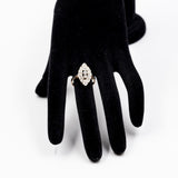 Vintage-Shuttle-Ring aus 14 Karat zweifarbigem Gold und Diamanten (0.65 ctw), 70er Jahre