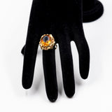 Vintage-Cocktailring aus Gelb- und Roségold mit Citrin (8 Karat), 60er Jahre