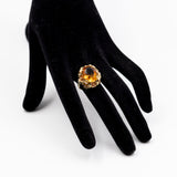 Vintage-Cocktailring aus Gelb- und Roségold mit Citrin (8 Karat), 60er Jahre