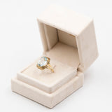 Anello vintage in oro giallo 14k con acquamarina (6ct), anni '70