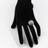 Anello vintage in oro bianco 14k con diamanti (1,20ctw), anni '70