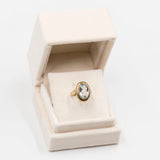 Bague cocktail vintage en or jaune 8 carats et aigue-marine (environ 3.30 ct), années 70