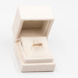 Anello vintage a veretta in oro giallo 18k con diamanti champagne marquise (1ctw)