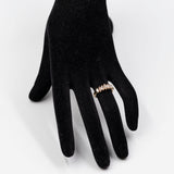 Anello vintage a veretta in oro giallo 18k con diamanti champagne marquise (1ctw)