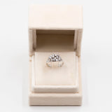 Anello vintage in oro bianco 14k con diamanti (1ctw), anni '70