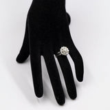 Anello vintage in oro bianco 18k e diamanti di taglio brillante (0,90ctw), anni '60